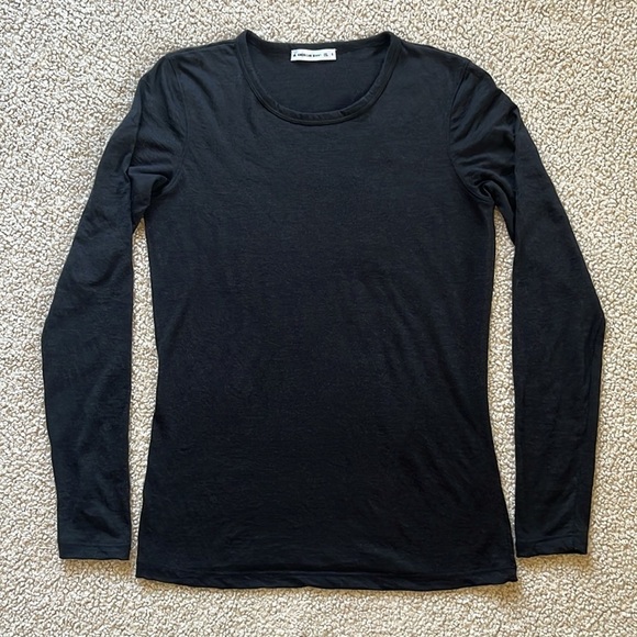 AMERICAN GIANT Long Sleeve Tee in Black Size Small - Picture 2 of 8